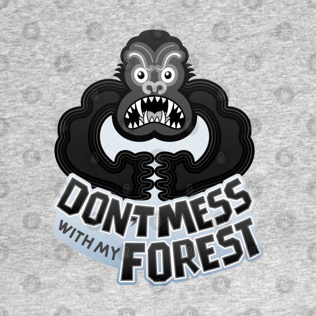 Furious black gorilla warning about not messing with his forest by zooco
